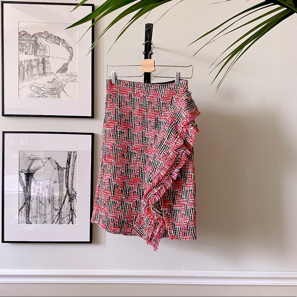 Anthropologie Asymmetrical Tweed Skirt